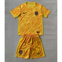 Camisa de Futebol Portugal Goleiro Equipamento Secundário Infantil Europeu 2024 Manga Curta (+ Calças curtas)
